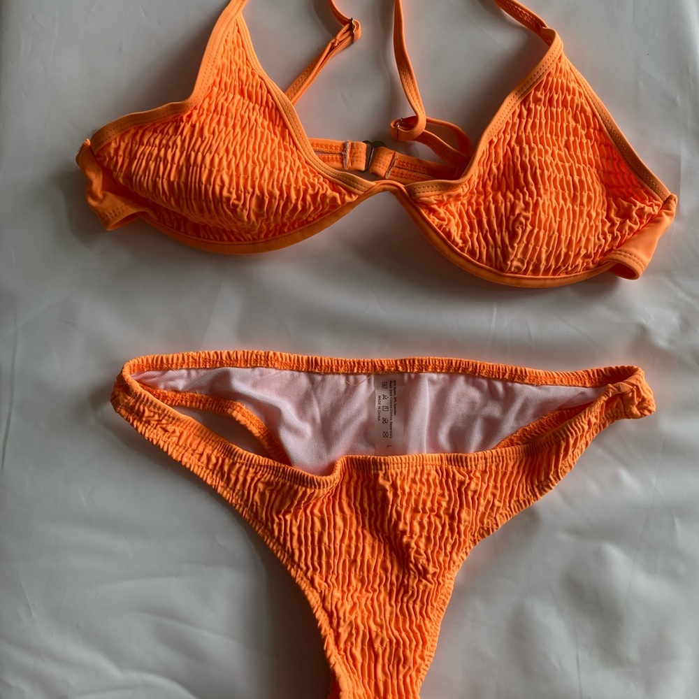 Women’s Neon Orange Swim Set
